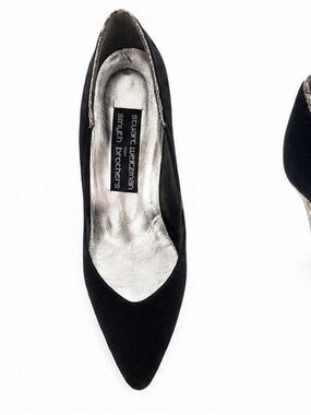 Stuart Weitzman for Smyth Brothers Black Suede Pumps with Matching Clutch